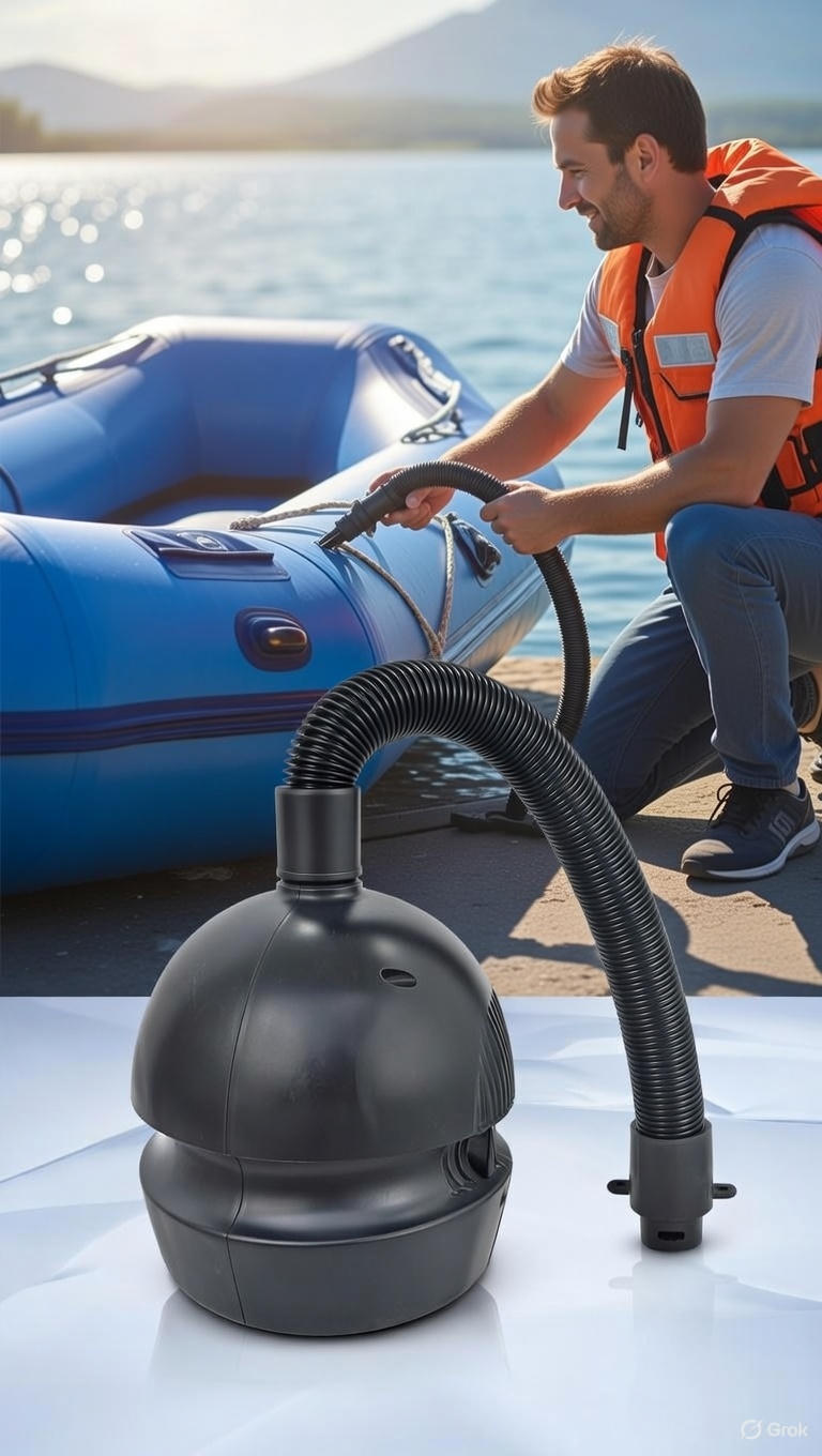 پمپ باد برقی قایق ⛵️ و وسایل بادی (قدرت ۸۰۰ وات واقعی)