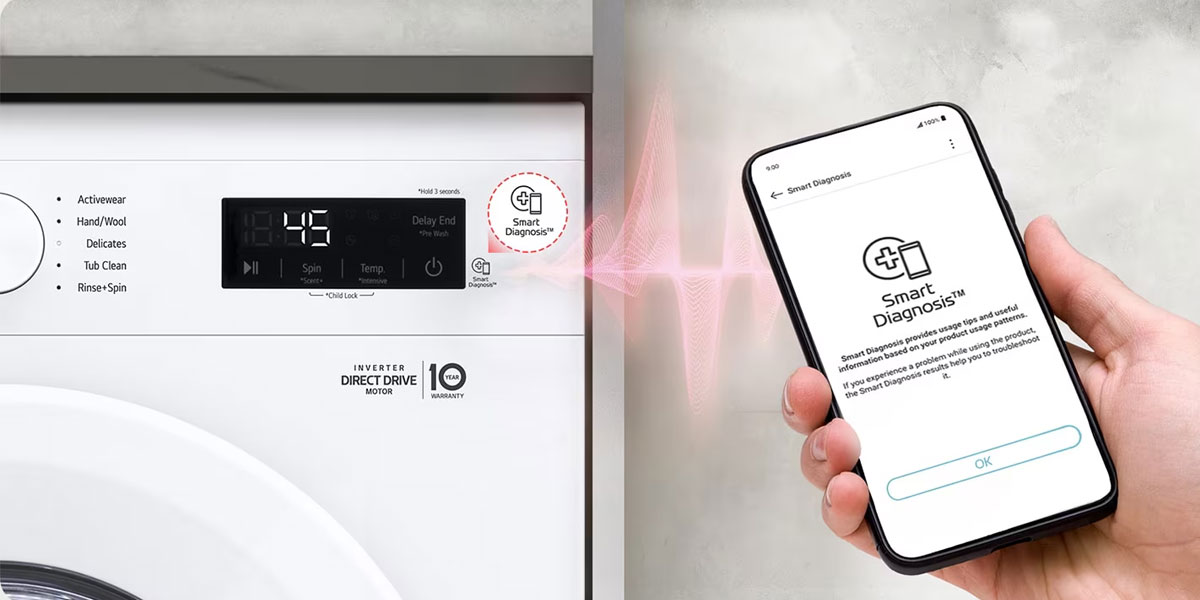 لباسشویی الجی ۷کیلو هوشمند جدید (سفید)